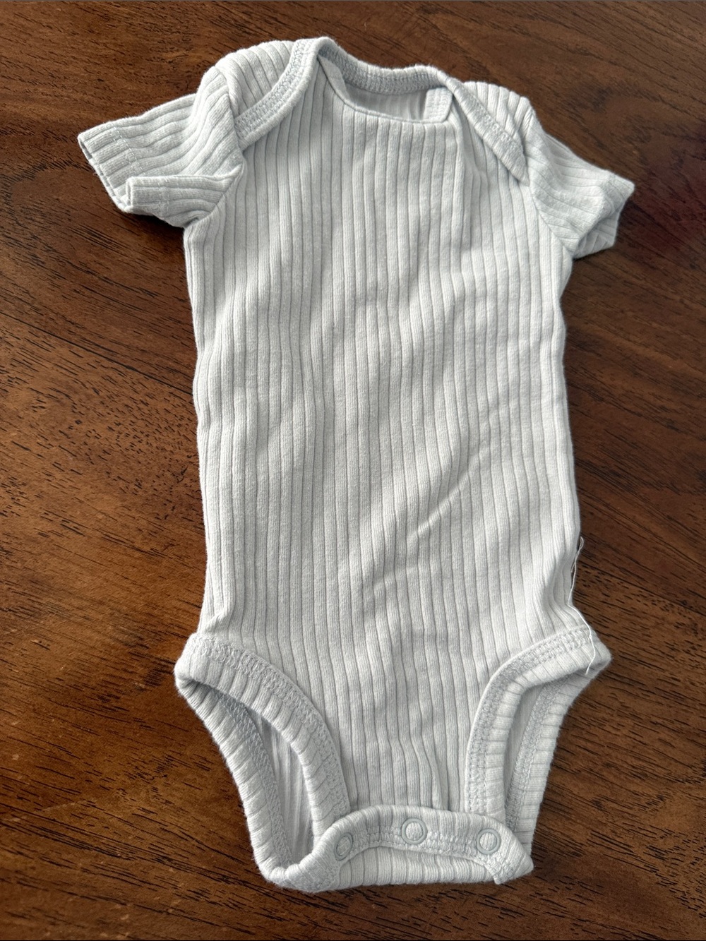 Carter's Ribbed Short-Sleeve One-Piece in Light Gray